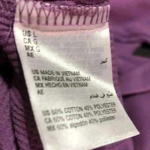 Karen Scott Waffle Knit,loose turtle neck,long sleeve,slit side,top,plum rosette - Picture 2 of 8